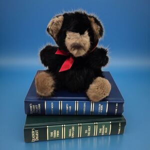 Mervyn's 1982 Rare Bear Vintage Genuine Mink Teddy Stuffed Plush Valentine Gift